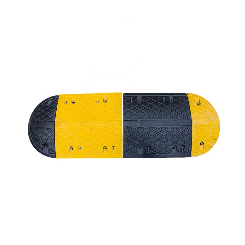 Batente de borracha de estrada de estrada de plástico reflexivo preto amarelo quebra-molas ou lombada